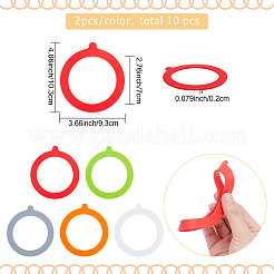 10 Stück Silikonringe in 5 Farben&nbsp;AJEW-GF0005-71