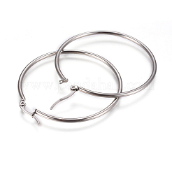 Pendientes de aro de acero inoxidable 201 resistentes al deslustre&nbsp;EJEW-I232-02C-P