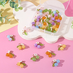 30 pz 6 colori giada malese naturale e giada bianca e giada topazio e giada verde e giada gialla pendenti&nbsp;PALLOY-TA00290