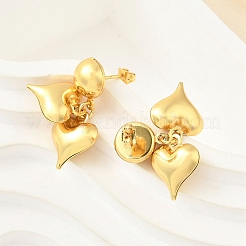 Pendientes colgantes de acero inoxidable 304 con forma de corazón&nbsp;EJEW-A125-48G