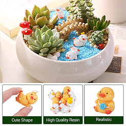 9 stücke 9 arten cartoon nette harz 3d ente figuren&nbsp;DJEW-TA0001-39