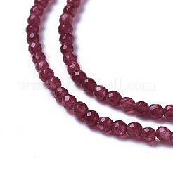 Hilos de abalorios de jade blanco natural&nbsp;G-F596-46C-2mm