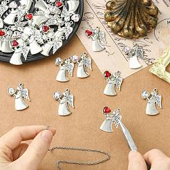 30 pendentif en alliage argent antique avec strass&nbsp;FIND-CJ0006-07