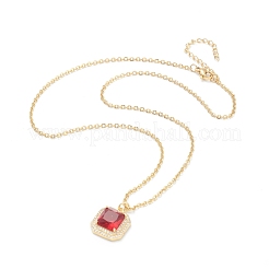 Colliers en laiton avec pendentif avec zircone cubique de micro pave&nbsp;NJEW-F281-05