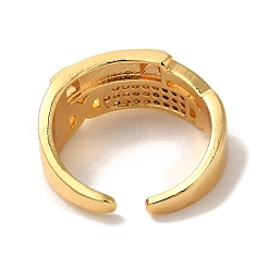Anneaux de manchette en laiton plaqué micro pavé&nbsp;RJEW-G325-13H-G