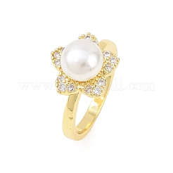 Anelli da dito da donna in ottone con micro pavé di zirconi cubici&nbsp;RJEW-D340-02G-02