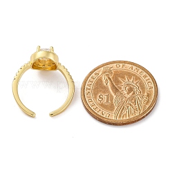 Bagues de manchette en laiton plaqué or micro pavé de zircones cubiques transparentes pour femmes&nbsp;RJEW-M028-10G