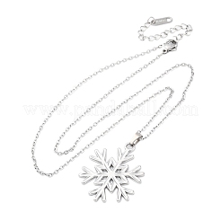 Collane con ciondolo in acciaio inossidabile 304 a forma di fiocco di neve&nbsp;NJEW-M096-07P