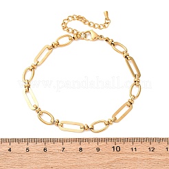 Fußkettchen mit ovalen Gliederketten aus Edelstahl 304&nbsp;AJEW-A057-01G