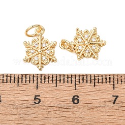Pendentifs avec zircon cubiques à micro-pavés en laiton&nbsp;KK-D019-12G