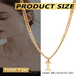 1 collar con colgante de letra de acero inoxidable 304&nbsp;NJEW-LP0001-33I-G