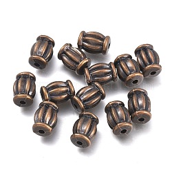 Ccb Kunststoff-Perlen, gewellten Wülsten, Kolumne, Antik Bronze, 12x9 mm, Bohrung: 2 mm