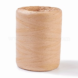 Natural Raffia Ribbon, Paper Twine for Craft Weaving, Bouquets Decoration, BurlyWood, 15~40mm, about 109.36 yards(100m)/roll