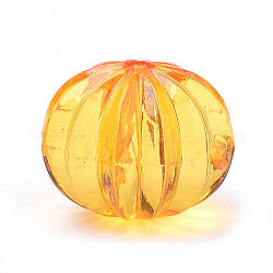 透明なアクリルビーズ  ランタン  オレンジ  13x11mm  穴：1.5mm