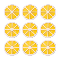 Pendentifs en résine, avec de la poudre de paillettes, citron, jaune, 34~35x3~4mm, Trou: 2mm