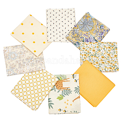 Tissu en coton, Motif floral, rectangle, couleur mixte, 50x40 cm, 8 feuille / ensemble