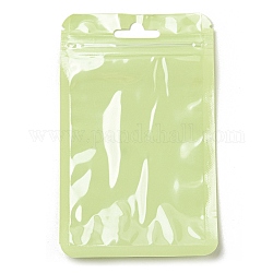 Sacs rectangulaires en plastique à fermeture éclair yin-yang, sacs d'emballage refermables, sac auto-scellant, vert clair, 13x8x0.02 cm, épaisseur unilatérale : 2.5 mil (0.065 mm)