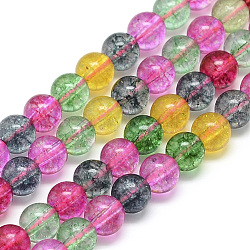Fili di perle di quarzo sintetico/piezoelettrico, tondo, tinto, 6x6mm, Foro: 1 mm, circa 62pcs/filo, 15.5 pollice