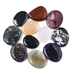 Oval Natural Mixed Gemstone Palm Stone, Reiki Healing Pocket Stone for Anxiety Stress Relief Therapy, 38~48x30~38x7~10mm