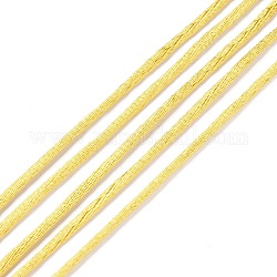 Fil de polyester, corde de satin de rattail, pour la fabrication de bijoux artisanaux, or, 2mm, environ 10.94 yards (10m)/paquet