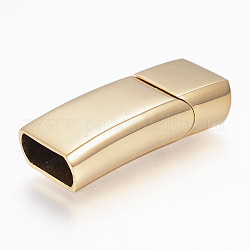 304 Magnetverschluss aus Edelstahl mit Klebeenden, Rechteck, golden, 33x13.5x8 mm, Bohrung: 6x12 mm