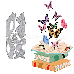 Carbon Steel Cutting Dies Stencils, for DIY Scrapbooking, Photo Album, Decorative Embossing Paper Card, Stainless Steel Color, Butterfly, 59x136x0.8mm