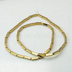 Non magnetici perle ematite sintetico fili, oro placcato, 9x3x3mm, Foro: 1 mm