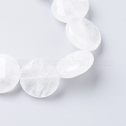Chapelets de perle en cristal de quartz naturel, perles de cristal de roche, facette, plat rond, 16x6mm, Trou: 1mm, Environ 13 pcs/chapelet, 7.87 pouce