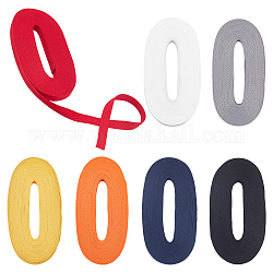 Ahadermaker 7-farbiges Polyesterband, Gurtzeug Nähzubehör, Mischfarbe, 3/8 Zoll (10 mm), 0.5 mm dick, etwa 10 yard/farbe