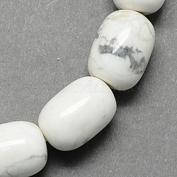 バーレル型天然石のハウライトビーズ連売り  ホワイト  15x10mm  穴：1mm  約25個/連  15.3インチ