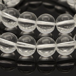 Round Glass Beads Strands, Clear, 10mm, Hole: 1mm, about 23pcs/strand, 15.3 inch