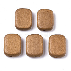 Perles de bois naturel peintes, rectangle, Pérou, 18x13x5.5mm, Trou: 1.5mm
