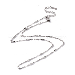 201 collar de cadena satélite de acero inoxidable para hombres y mujeres, color acero inoxidable, 17.48 pulgada (44.4 cm)