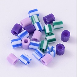 Смешанный тип трубки PE поделки плавкие шарики заправок, разноцветные, 5x5 мм, отверстие : 3 мм, Около 1000 шт / 60 г