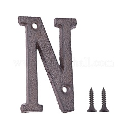 Eisen Hausadresse Nummer, mit 2Stück Schraube, letter.n, 75x48x5 mm, Bohrung: 5.1 mm