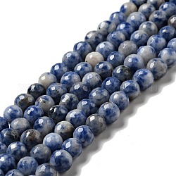 Натуральное синее пятно нитки из бисера яшмы, матовые, круглые, 6 мм, отверстие : 1 мм, около 62 шт / нитка, 14.57'' (37 см)