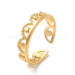 Chapado en iones (ip) 304 corona de acero inoxidable anillo de puño abierto para mujer, real 18k chapado en oro, nosotros tamaño 6 1/2 (16.9 mm)