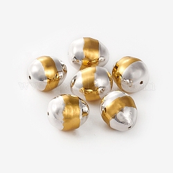 Perle di conchiglia elettrolitiche, uovo di Pasqua, colorato, 15~16x13~14mm, Foro: 1~1.2 mm