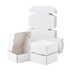 Caja de regalo de papel kraft, cajas plegables, cuadrado, blanco, 18.6x16x0.04 cm, Producto terminado: 5.5x5.5x2.5cm