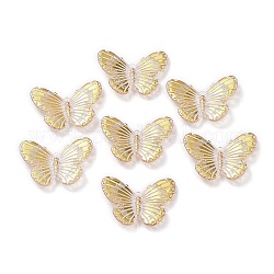 Ciondoli arilico trasparente, farfalla, goldenrod, 30x40x3mm, Foro: 1.6x1.5 mm, circa 250pcs/500g