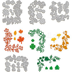 Carbon Steel Cutting Dies Stencils, for DIY Scrapbooking, Photo Album, Decorative Embossing Paper Card, Stainless Steel Color, Leaf, 64~89x64~86x0.8mm, 4pcs/set