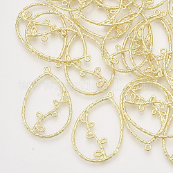 Alloy Open Back Bezel Pendants, For DIY UV Resin, Epoxy Resin, Pressed Flower Jewelry, Teardrop, Light Gold, 39.5x26x2mm, Hole: 1.4mm