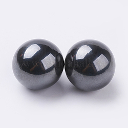 Perles en hématite synthétique magnétique, sphère de pierres précieuses, pas de trous / non percés, ronde, 33mm