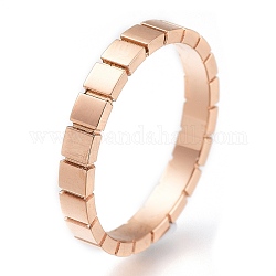 304 палец кольца из нержавеющей стали, квадратный, розовое золото , размер США 7, внутренний диаметр: 17 мм