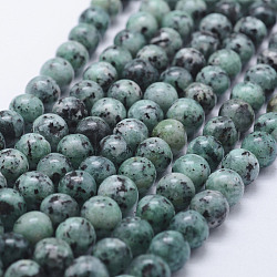 Brins de perles de larvikite naturelles, teinte, ronde, sarcelle, 8~8.5mm, Trou: 1mm, Environ 47~49 pcs/chapelet, 14.5 pouce ~ 14.9 pouces (37~38 cm)