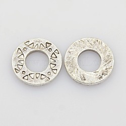 Steampunk Theme Alloy Gear Cog Charms, Lead Free and Cadmium Free, Antique Silver, 15.5mm diameter, 1mm thick, hole:7.5mm
