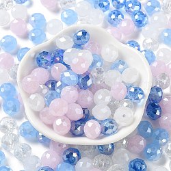 Perle di vetro, sfaccettato, rondelle, blu royal, 10x8mm, Foro: 1 mm, circa 560pcs/500g