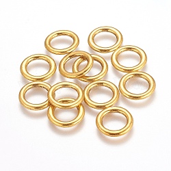 Aleación de enlace rings, sin plomo y cadmio, oro antiguo, 14.5 mm de diámetro, 2 mm de espesor, agujero: 10 mm