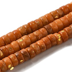Hebras de perlas de dolomita natural, con el ópalo sintético, teñido, disco, abalorios heishi, rojo naranja, 6x3mm, agujero: 0.8 mm, aproximamente 124 pcs / cadena, 15.75'' (40 cm)