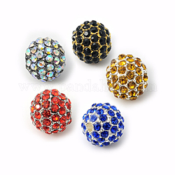 Abalorios de Diamante de imitación de la aleación, Grado A, redondo, color mezclado, 10mm, agujero: 2 mm
